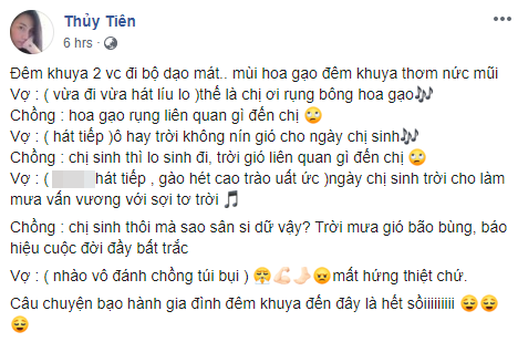 Thuy Tien bao hanh Cong Vinh giua dem vi li do nay