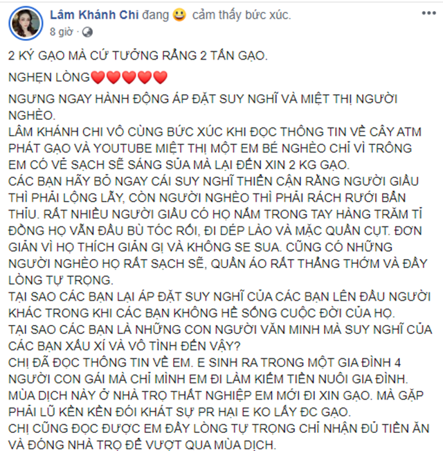 Lam Khanh Chi dac biet len tieng benh vuc co be bi tu choi o ATM gao