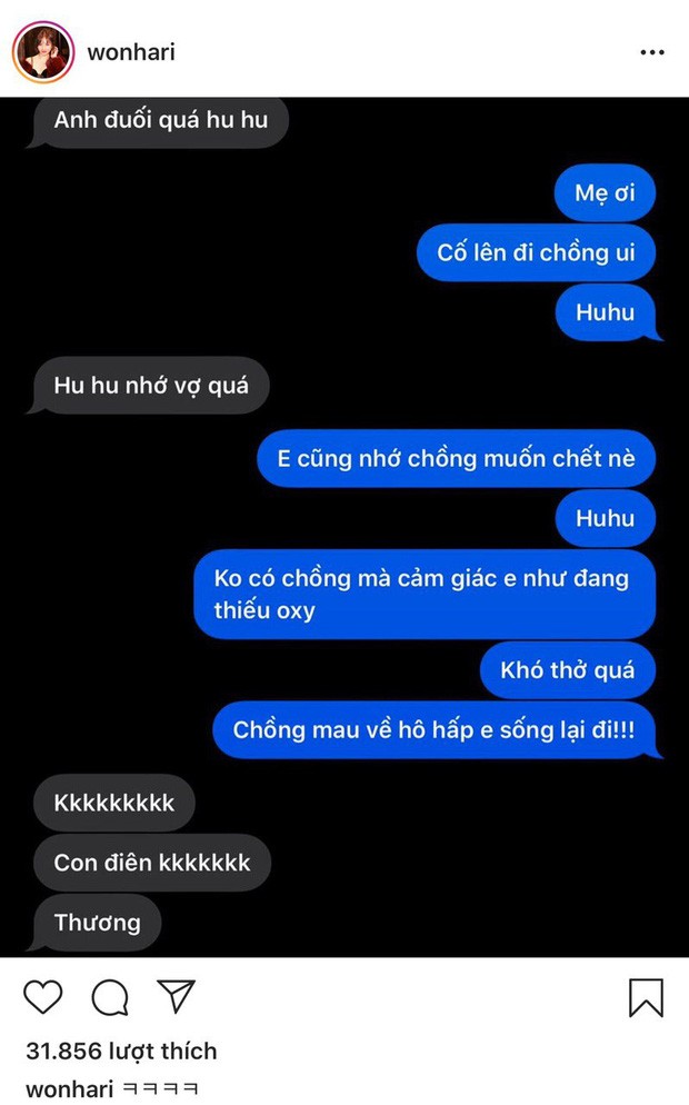 Hari Won keu thieu oxy vi nho chong va phan ung cua Tran Thanh