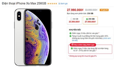 iPhone XS Max giam gia cuc manh ve muc 'khong the tin noi