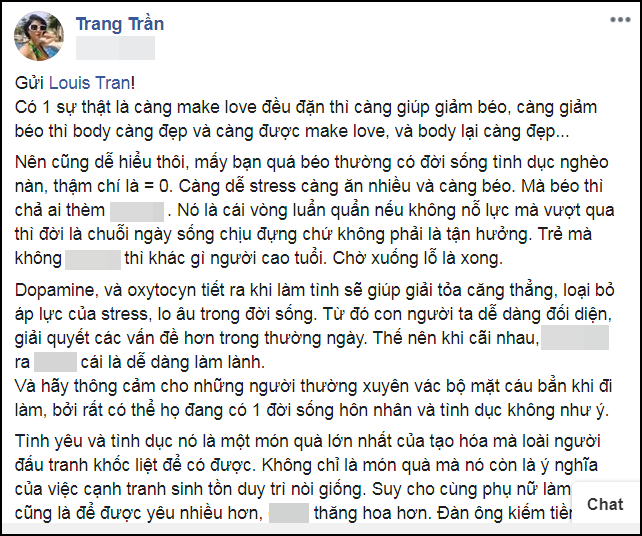 Trang Tran viet tam thu doc xong nguong chin mat