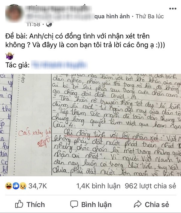 Cau tra loi kiem tra 'ba dao' cua nu sinh hut 35 nghin like