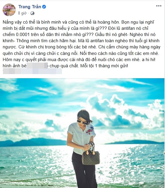 Trang Tran quyet mua nha du chi de... nuoi cho