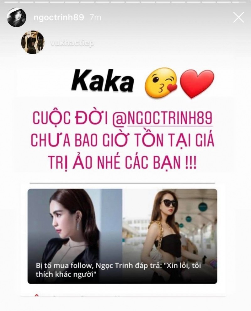 Vu Khac Tiep len tieng benh vuc Ngoc Trinh khi bi to mua follow