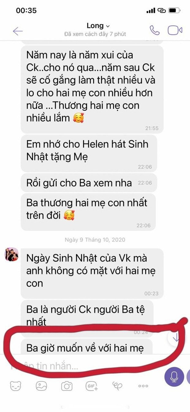 Xot xa voi nhung dong tin nhan cua Van Quang Long gui vo