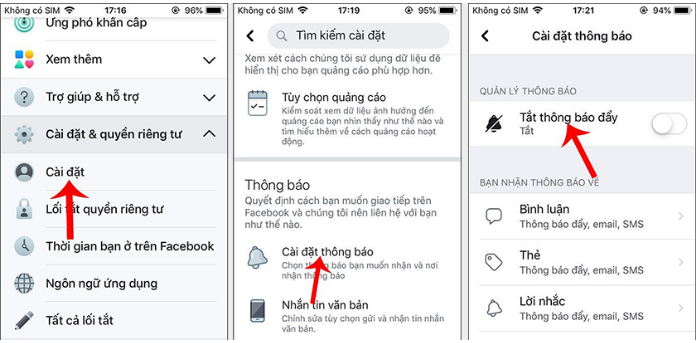 Meo tat thong bao cua Facebook tren dien thoai nhanh nhat