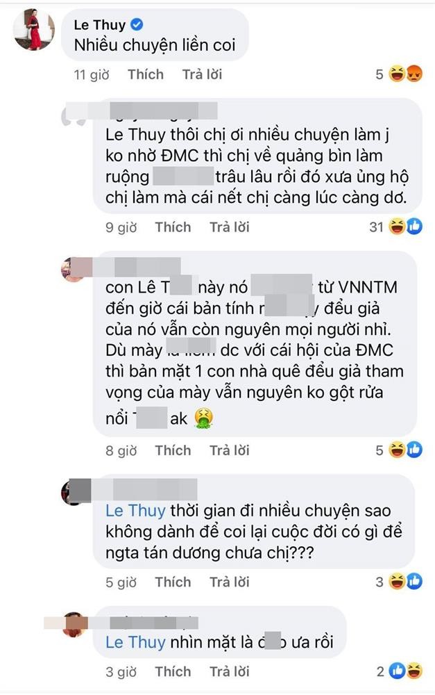 Le Thuy phan ung gay gat khi bi mia mai 