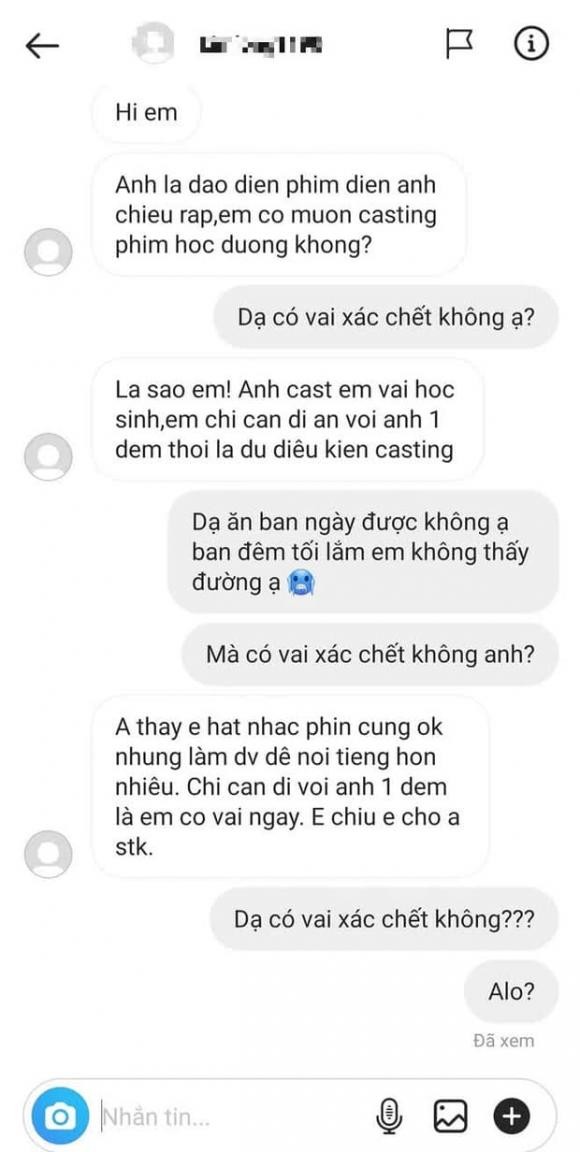 Nu ca si Orange cong khai tin nhan bi dao dien 