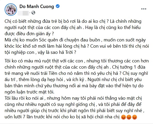 Do Manh Cuong noi doa khi con nuoi bi noi 