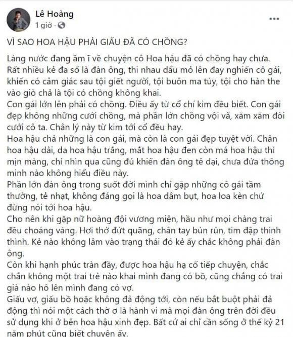 Dao dien Le Hoang ban ve viec 