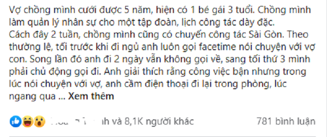 Biet chuyen cong tac cua chong co dieu mo am, vo van vui ve!