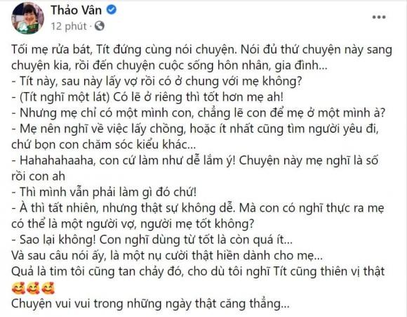 Con trai MC Thao Van khuyen me nen nghi den viec lay chong-Hinh-3