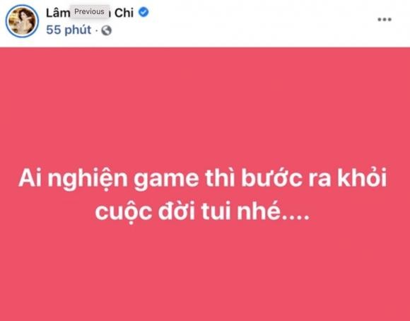 Lam Khanh Chi hao hung khoe chong bo game duoc 5 ngay