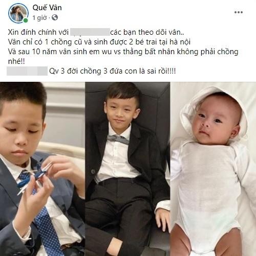 Que Van dinh chinh tin 3 doi chong, moi chong de 1 con