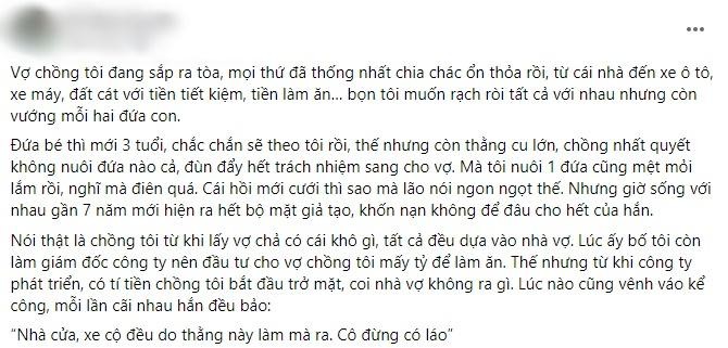 Vo chong ly hon dun day nuoi con, thang be bong het 1 cau chet lang