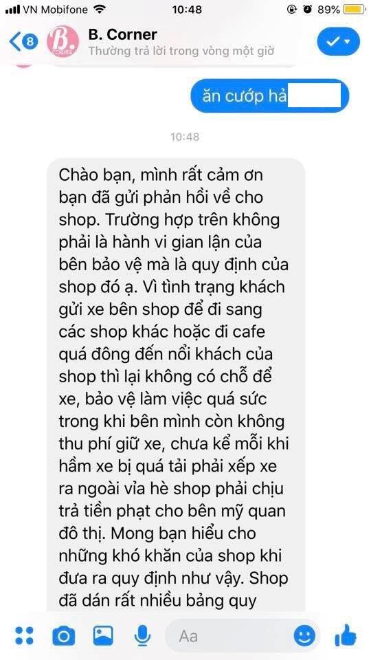 Co gai gui xe bi shop thoi trang 