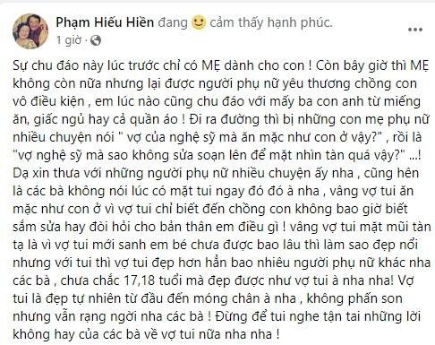 Hieu Hien noi doa khi vo bi che 