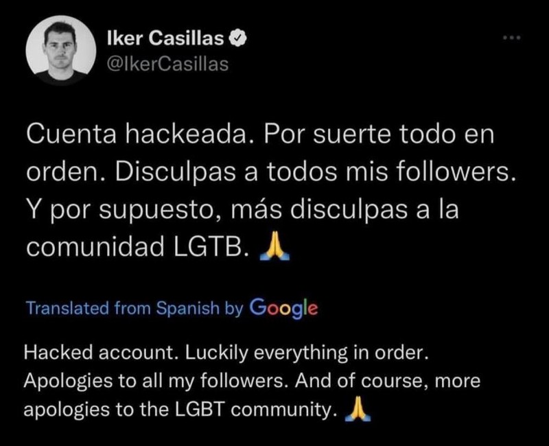 Casillas thong bao bi hack sau khi gay 