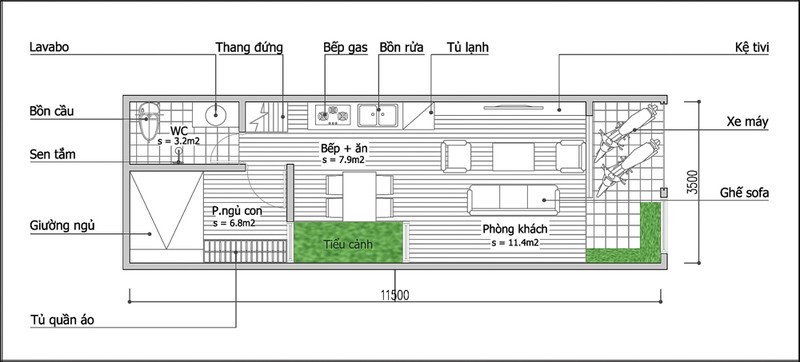 Tu van thiet ke nha cap 4 rong 40m2 cho doi vo chong moi cuoi