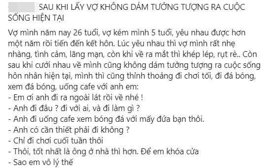 Chang trai soc vi khong the tuong tuong ra cuoc song hau hon nhan