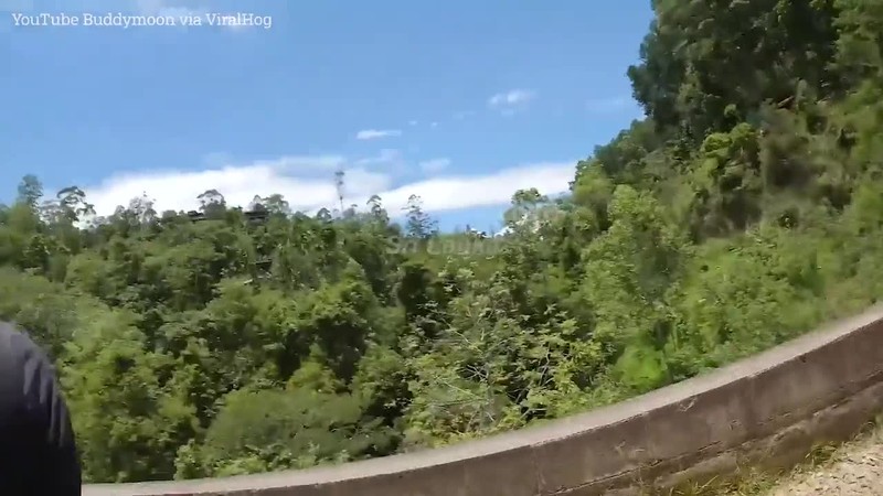 Video: Bi ong dot, vo bo chay de chong mot minh tren cau