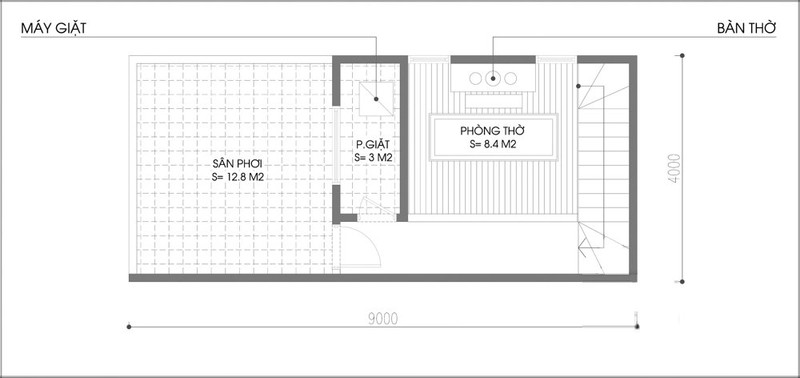 Nha ong nho voi dien tich chi 36m² nhung co den 2 mat thoang