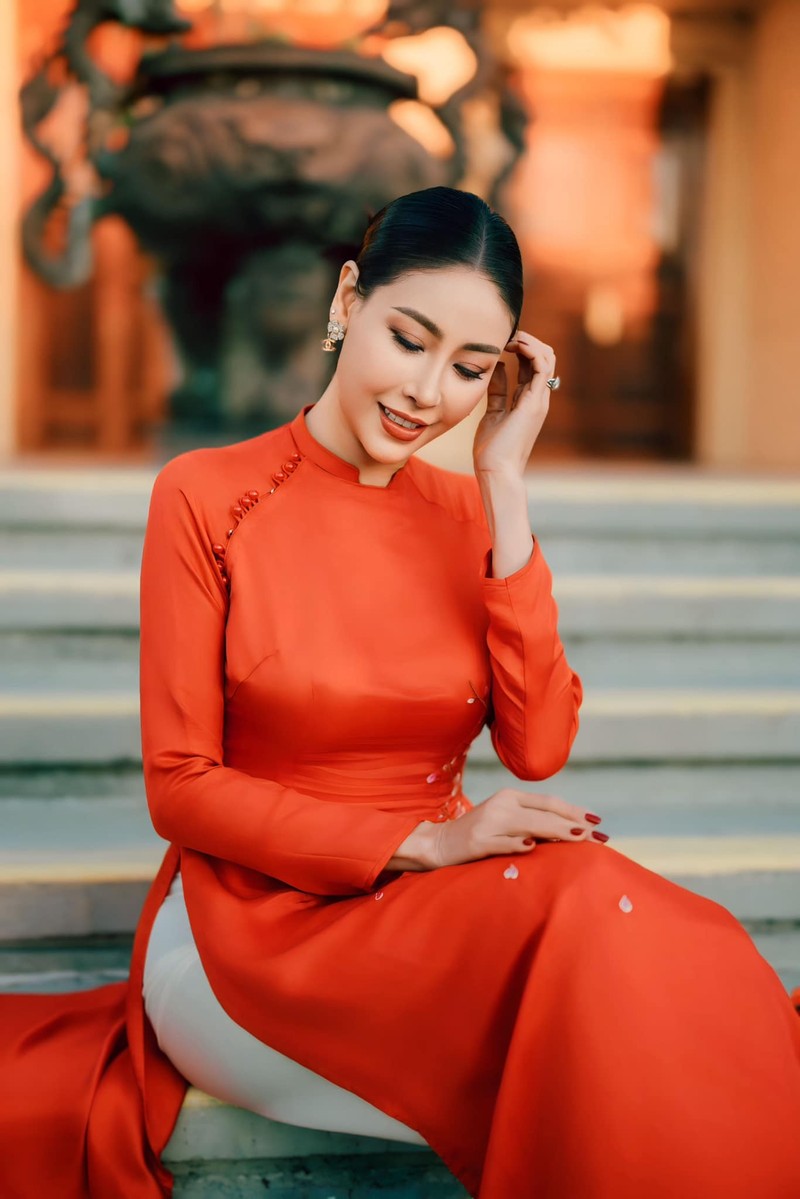 Hoa Hau Tieu Vy, Thanh Thuy mac ao dai du xuan-Hinh-9