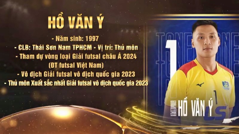 Hồ Văn Ý giành QBĐ Futsal năm 2023.
