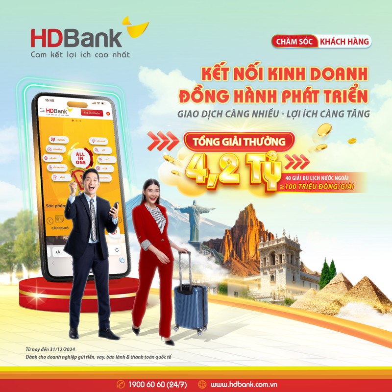 Co hoi du lich kham pha the gioi cung HDBank