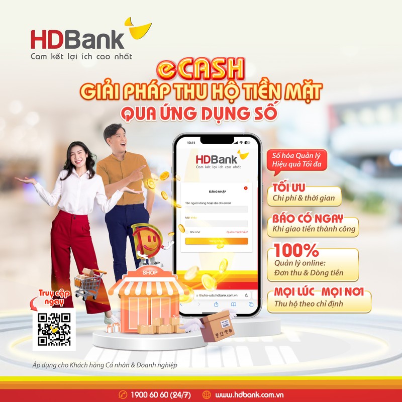 HDBank dan dau thu ho tien mat qua ung dung so eCash