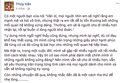 Hau chia tay, Thuy Van am chi nguoi cu khong xung dang?