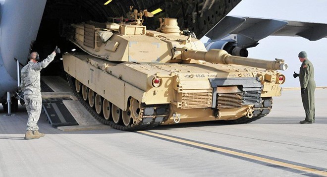 Xe tang M1 Abrams xuat hien o Washington, chuan bi cho Quoc khanh