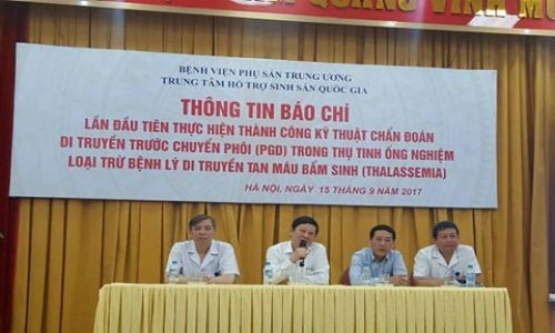 Lan dau tai VN 2 vo chong mang benh Thalassemia sinh con khoe manh