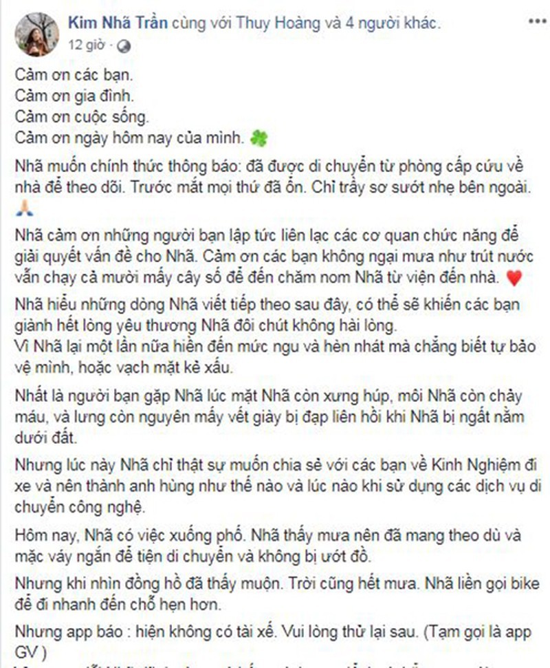 GO - VIET noi gi vu tai xe danh dien vien Kim Nha ngat xiu?