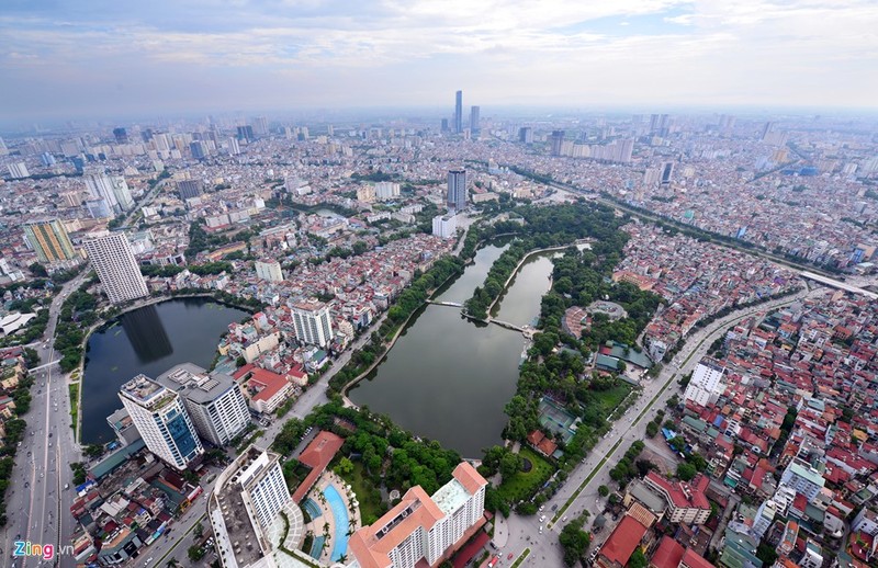 Choang ngop canh Ha Noi hien dai nam 2015 nhin tu tren cao