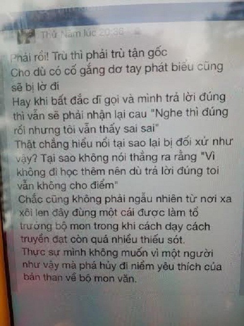 Dinh chi hoc vi len facebook dang status: Truong lam sai quy dinh-Hinh-2