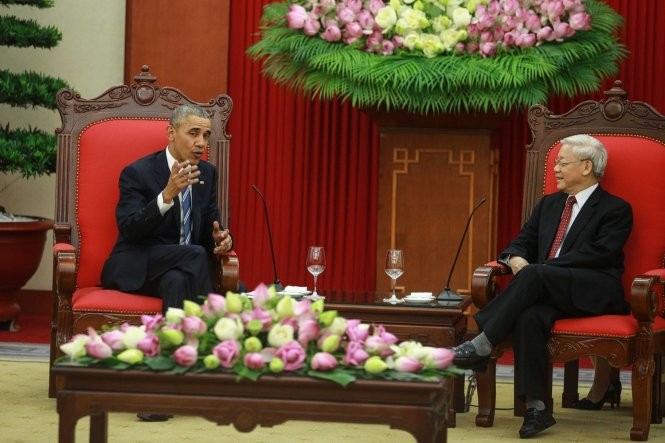 Tong thong My Obama hoi kien Tong bi thu Nguyen Phu Trong