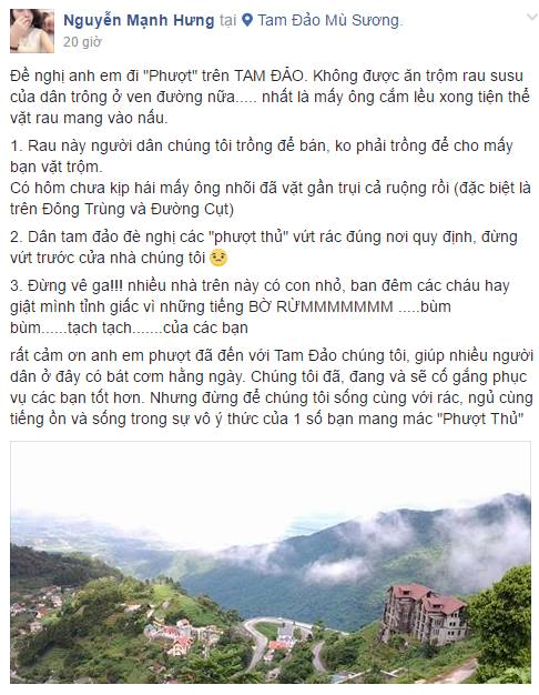 Nguoi dan Tam Dao len mang to phuot thu y thuc kem