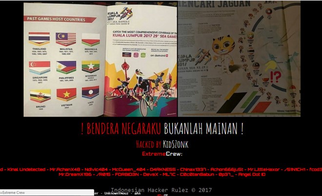 Website Malaysia bi tan cong vi su co in nham co tai SEA Games