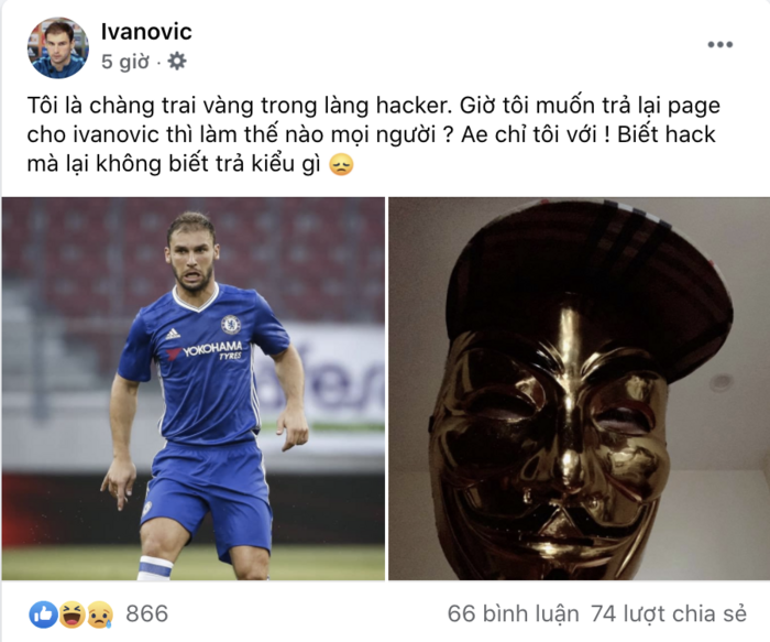 Hacker Viet chiem Facebook cau thu Ivanovic bi CDM... 