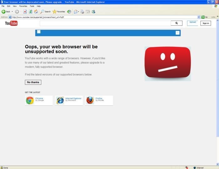 Nhin lai “don knock-out” cua Youtube ha guc Internet Explorer