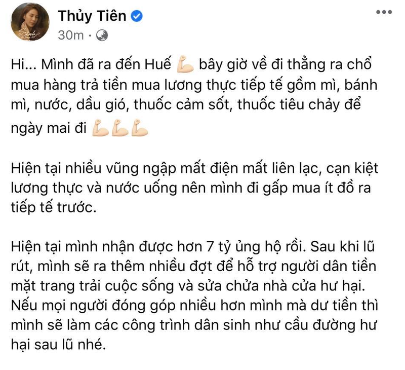 Nhan duoc 7 ty ung ho mien Trung, Thuy Tien du chi the nao?-Hinh-2