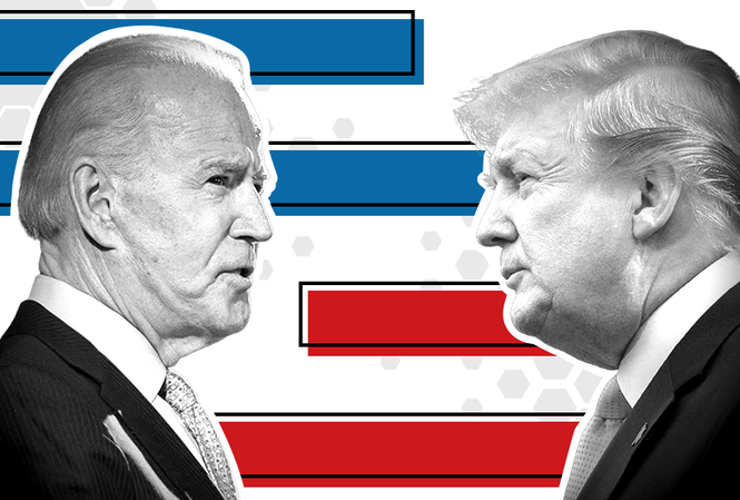 Hai ong Trump - Biden “so gang” lan cuoi truoc ngay bau cu tong thong My