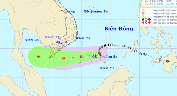 Bao so 14 suy yeu thanh ap thap nhiet doi, gio giat cap 9