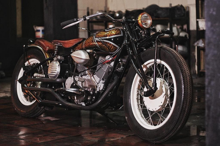 Thợ Hà Nội độ "xế nổ" Yamaha Virago 250 cũ siêu ấn tượng Tho Ha Noi do