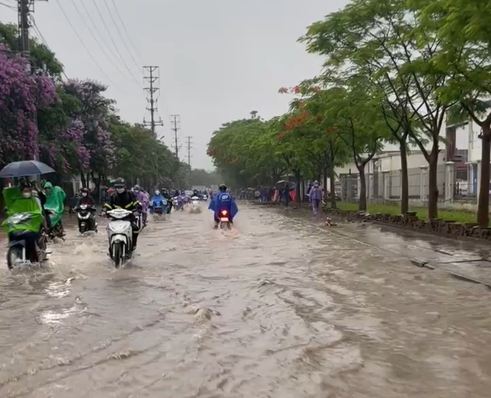 Nhieu noi mien Bac ngap sau sau mua lon, oto chim trong bien nuoc-Hinh-4