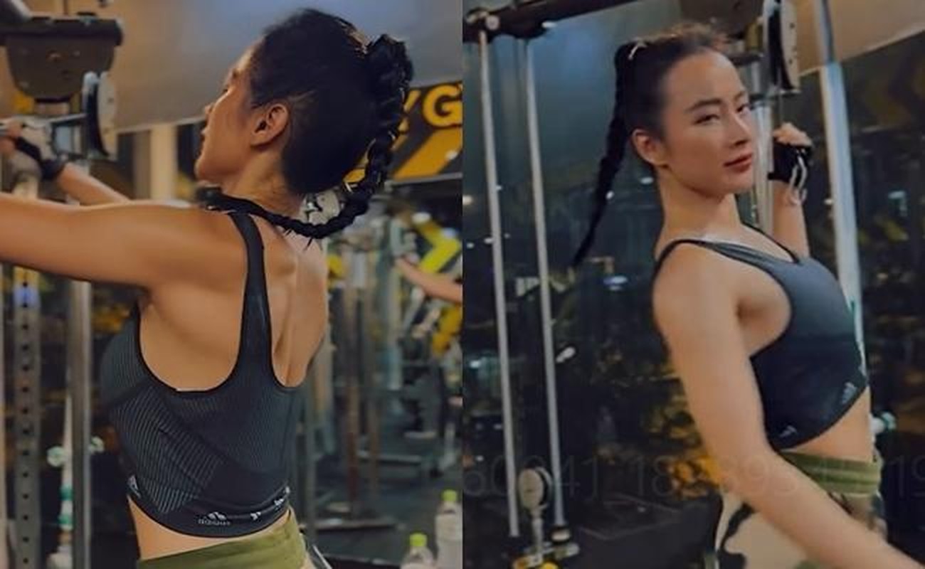 Angela Phuong Trinh tap gym, dan ong nhin xanh mat