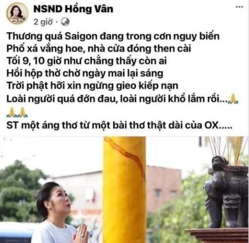 NSND Hong Van phat ngon giua dich benh gay tranh cai