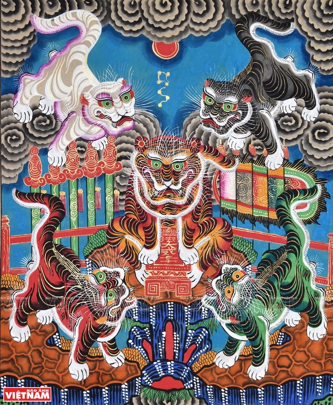 Y nghia tam linh cua Ngu Ho trong tranh dan gian Hang Trong-Hinh-6