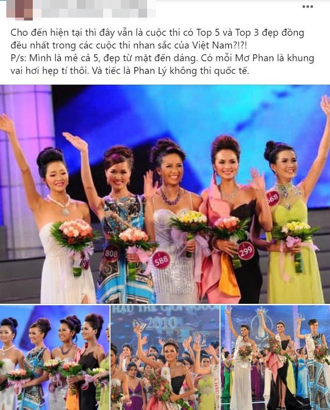 Cuoc thi hoa hau co top 5 duoc khen dep nhat xua nay